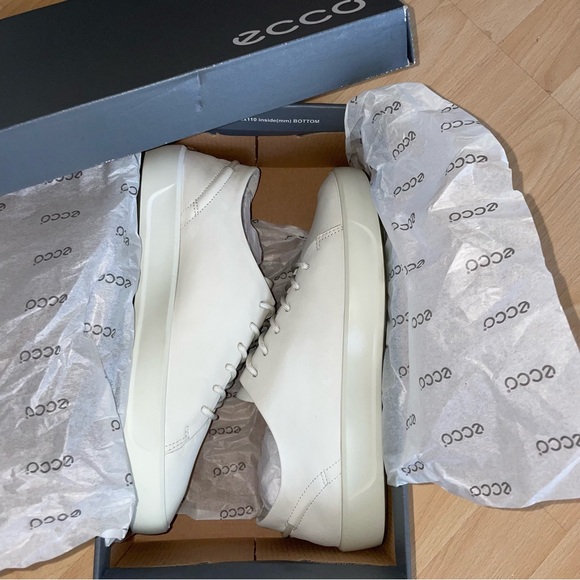 NEW ECCO Soft 8 Comfort 100% Leather Sneaker, Shadow White Off White Size 9, NIB - Picture 15 of 15